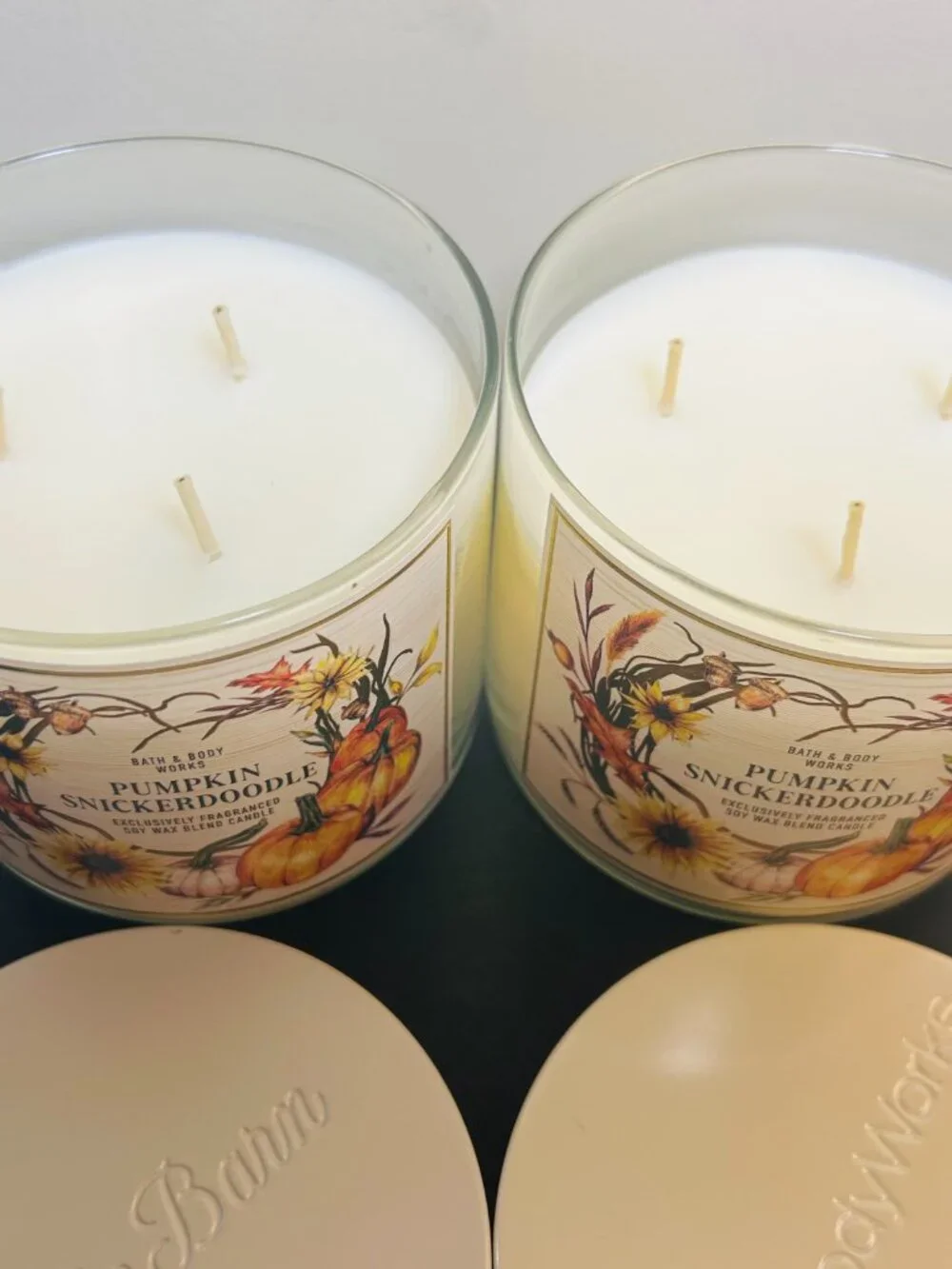 (2) Bath & Body Works Pumpkin Snickerdoodle 14.5 oz. 3-Wick Candles NEW